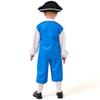 Boys Pirate Captain Costume Blue Sailor Outfit Medieval Explorer Themed Dress-Up Halloween Carnival Performance