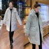Women's Autumn And Winter Down Jacket Medium Length Hooded Coat Solid Color Loose Cotton-padded Clothes