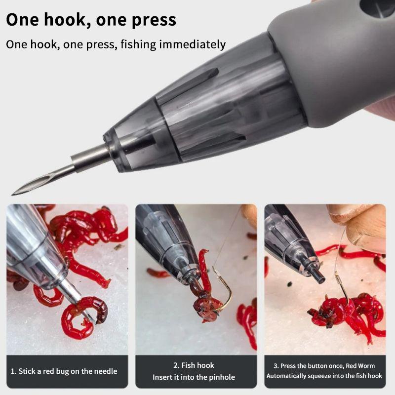 Устройство для насаживания живой наживки Устройство для связывания красного червя Устройство для насаживания наживки Ручка для насаживания дождевого червя/красного червя Рыболовный аксессуар