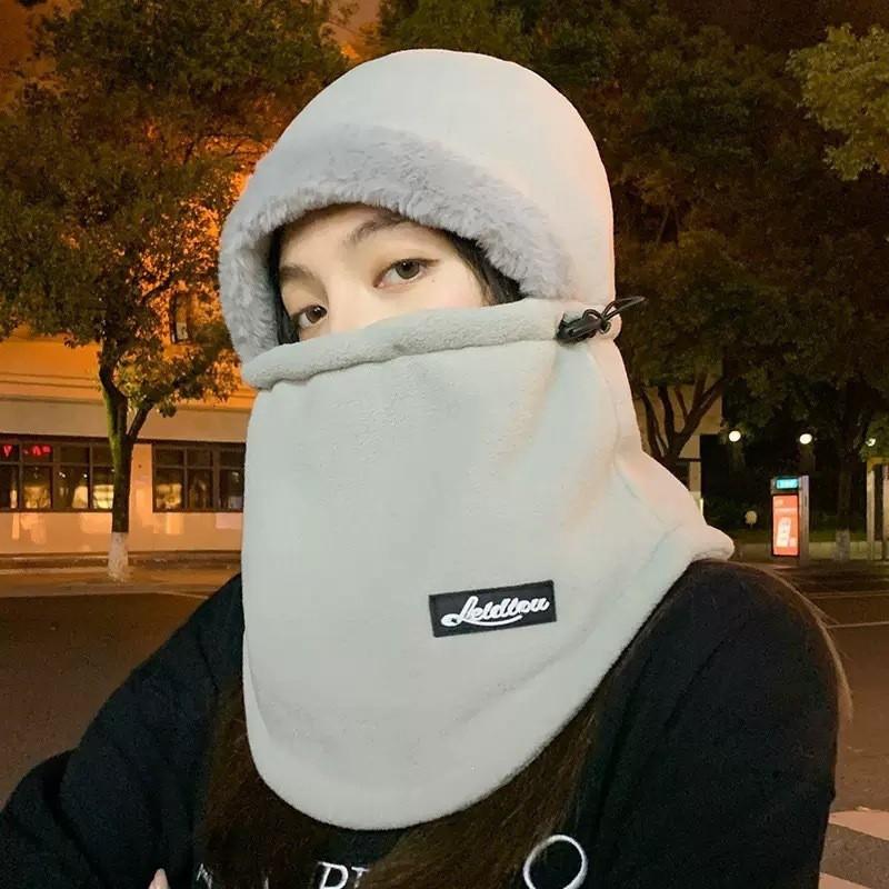 Winter Cycling Balaclava Hat With Neck Cover Ear Protection Thick Warm Windproof Hood Women Men