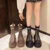 Повседневные универсальные сетчатые ботинки, ботильоны средней высоты с молнией и надписью, крутые римские ботинки, тонкие ботинки, женская обувь с увеличенной толщиной