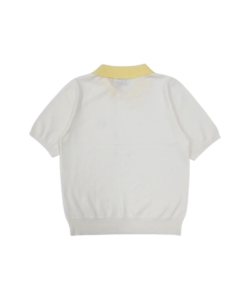 MONBIRDIE GOLF Pastel Collared Short Sleeve Knit Ivory
