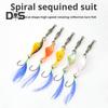 5 шт. 7 см/3 г рыболовная спиральная приманка с цветным перьевым крючком металлический спиннинг блестки дальний заброс блесна приманка оснастка для соленой воды пресноводная рыбалка