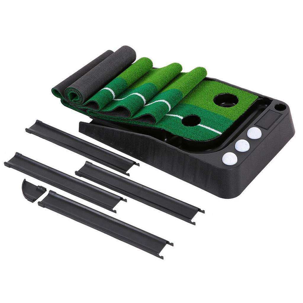 Коврик для гольфа для паттинга Тренажер для паттера для гольфа Зеленый ковер для паттера Набор для практики Возврат мяча Мини-гольф Паттинг Фервей 250 x 30 см