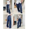 Simple Tone, Tencel Linen Blend, Thin, Long Legs, Straight Mopping Jeans