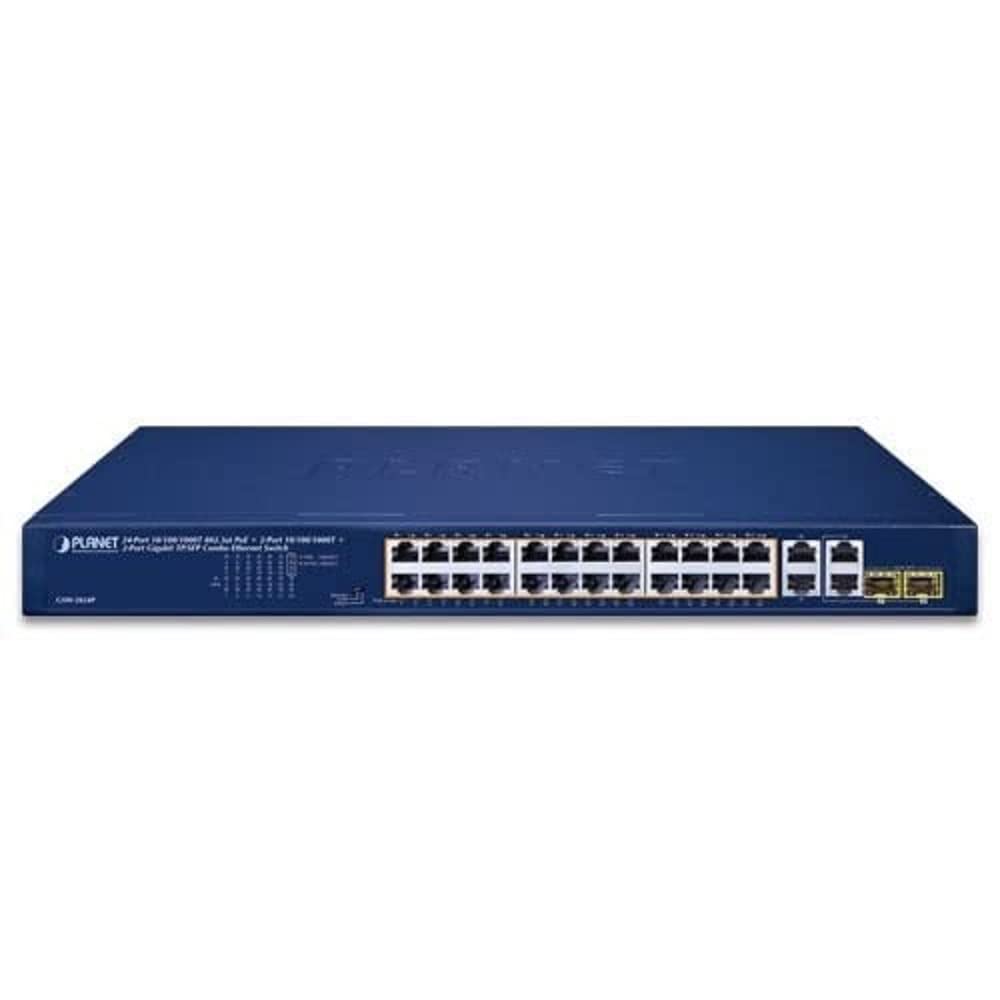 PLANET Technology Gigabit Ethernet Switching Hub with SFP Port 28 Ports PoE+ GSW-2824P