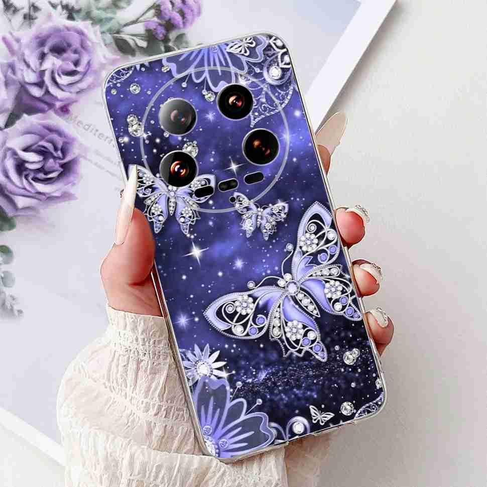 Case For Xiaomi 14 Ultra Butterfly Silicone Soft Phone Cover For Xiaomi Mi 14 Mi14 Ultra Shockproof Back Fundas Xiaomi 14Ultra