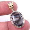 Natural Botswana Agate Gemstone 925 Solid Silver Two Tone Pendant 1.25'' p9C64