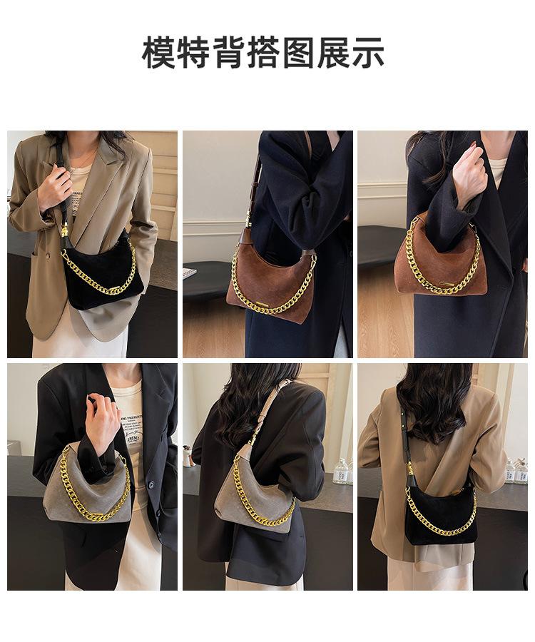 Замшевая сумка женская новая модная сумка-цепочка универсальная сумка повседневная текстура ретро сумка-мессенджер