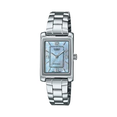 CASIO Аналоговые часы с перламутровым циферблатом и корпусом-бочонком LTP-1234DS-2ADF