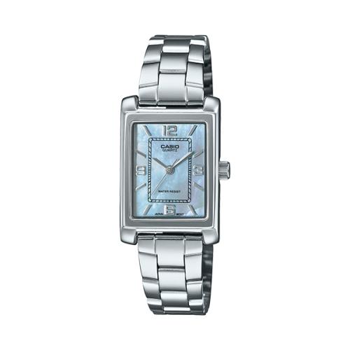CASIO Watch Silver & Blue, Korean Jagae, LTP-1234DS-2ADF
