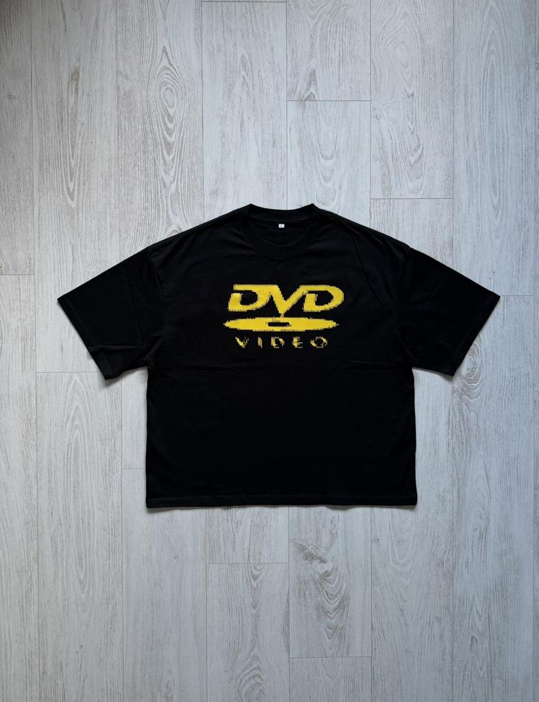 DVD Видео Логотип Прямоугольный Ретро Уличный Y2k Принт Футболка Оверсайз Мужская Женская Повседневная Хлопок Свободный Уличная Одежда Харадзюку Женский Мужской Футболки