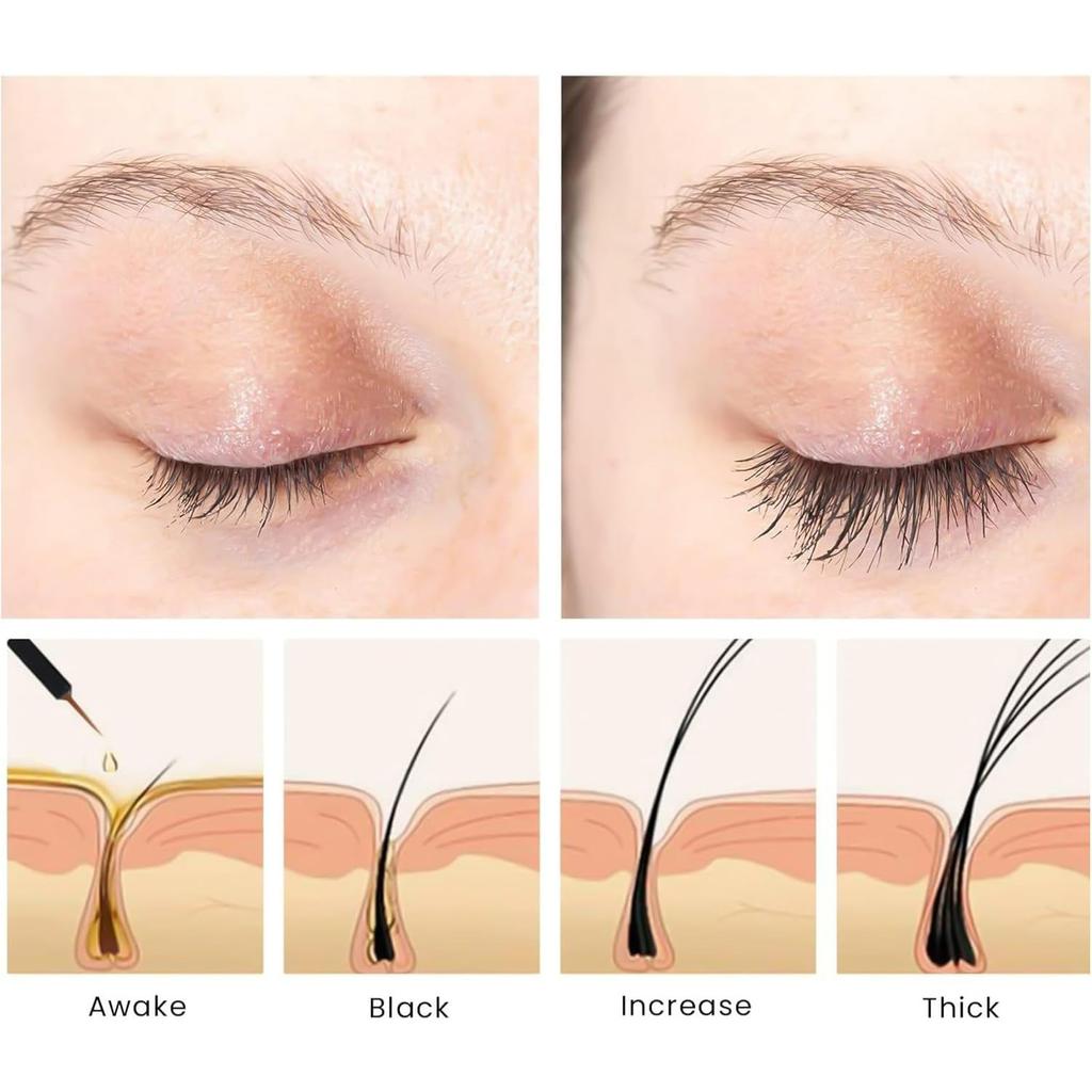 Eyelash Growth Serum & Eyebrow Serum for Rapid Brow & Lash Growth, 8ml Nourishing Formula for Thick Natural Lashes, Gentle Easy Application