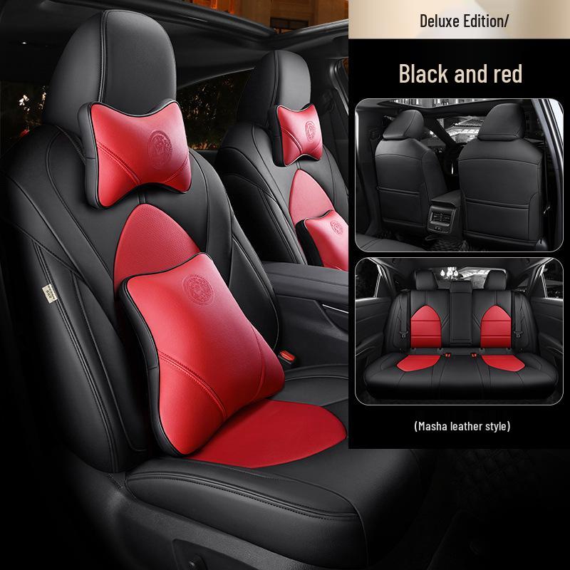 Universal Genuine Leather Car Seat Cover, Four-Season, Full Coverage, Fits All Models