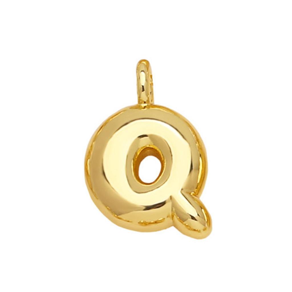 Позолоченное 18K Золотом Ожерелье-Шар с Английской Буквой - Универсальная Медная Цепочка на Ключицы