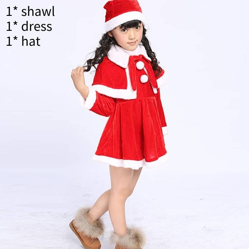 Premium Quality Velvet Kids Santa Claus Costume Red Christmas Outfit For Boys And Girls