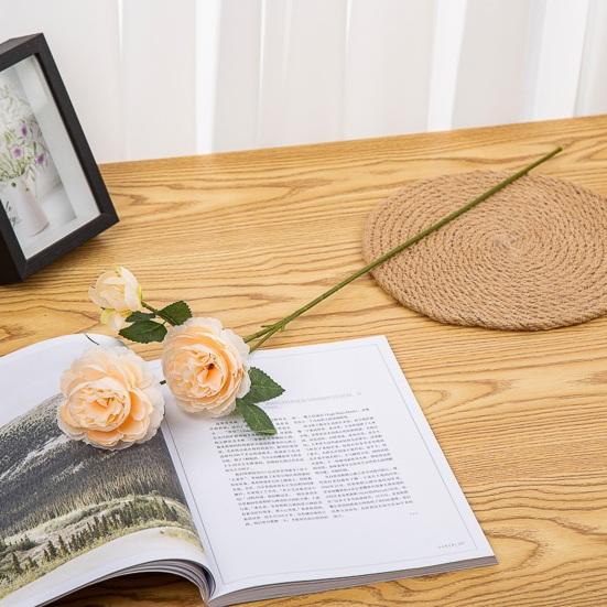 3 ветки, 2 большие головки, 1 маленький бутон. Искусственный пион. Реалистичные зеленые листья. Неувядшие листья. Центральная часть стола. Искусственный цветок. Свадебный декор.