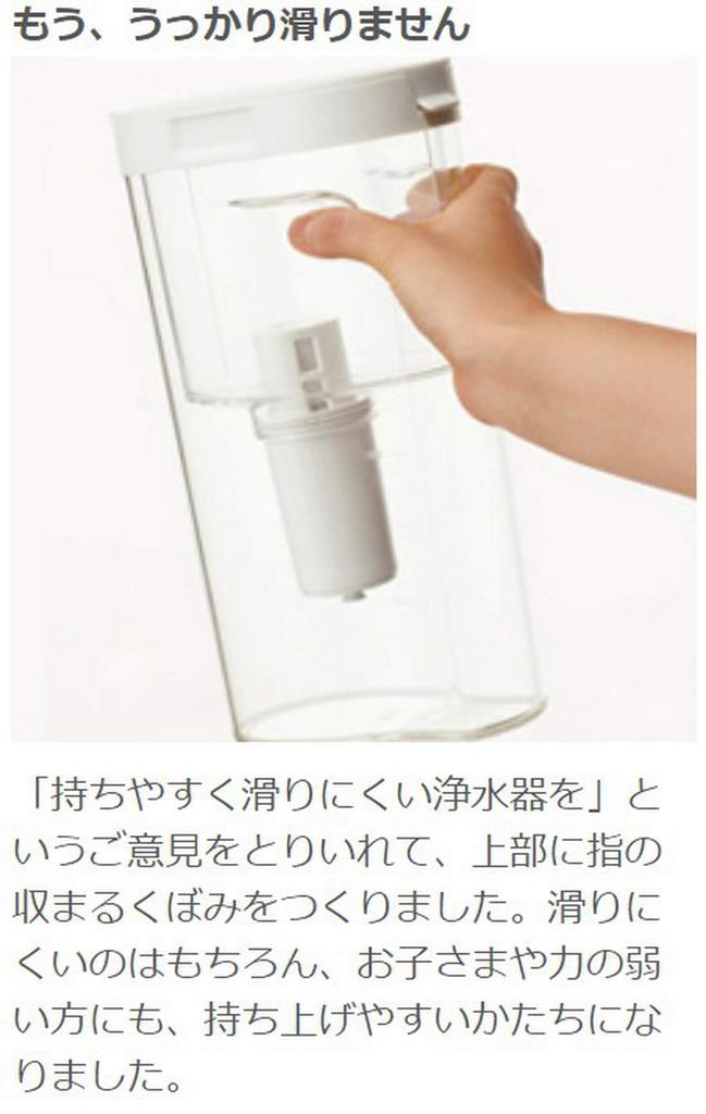 MUJI Acrylic Water Filter Pitcher, Water Filter Capacity Approx. 1.1L, 18590674, Transparent