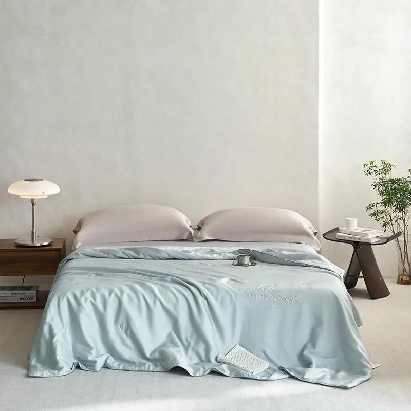 50 двустороннее лиоцелловое летнее одеяло из ледяного шелка с соевым наполнителем, тонкое одеяло можно стирать, одеяло с кондиционером