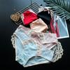 Vintage Embroidered Lace Cute Large Women's Low Waist Underwear Women's Hip Lifting Ice Silk Breathable Women's Triangle Panties