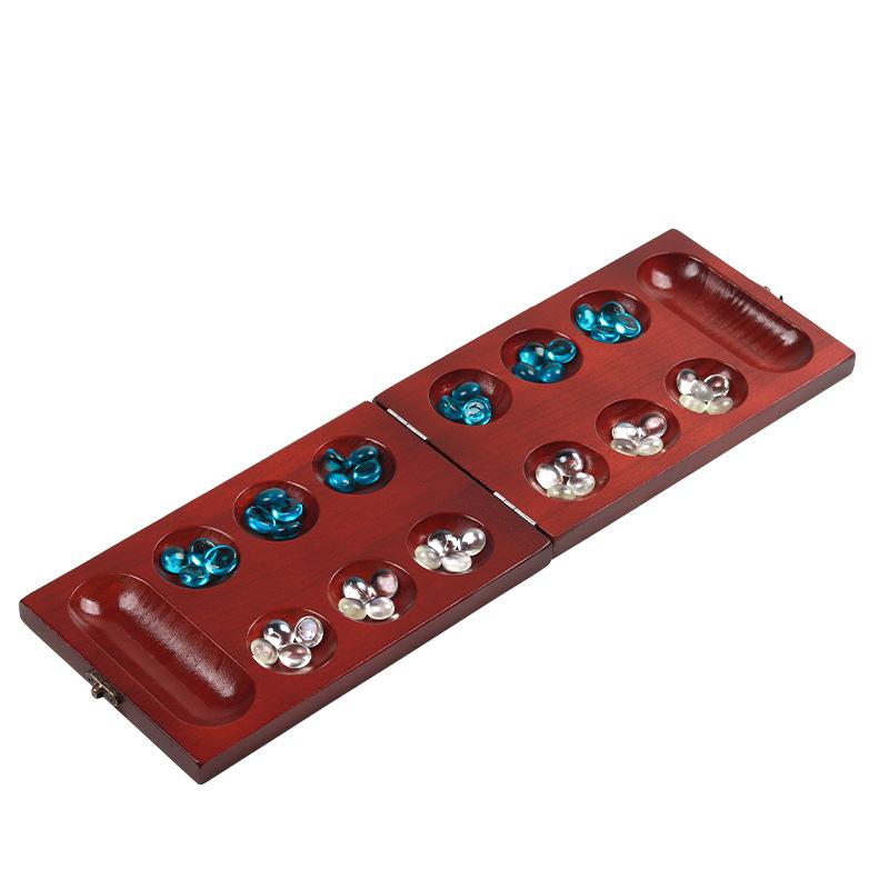 Складная доска для манкалы из каштановой сосны - Веселая классическая настольная игра с деревянной доской для взрослых и детей