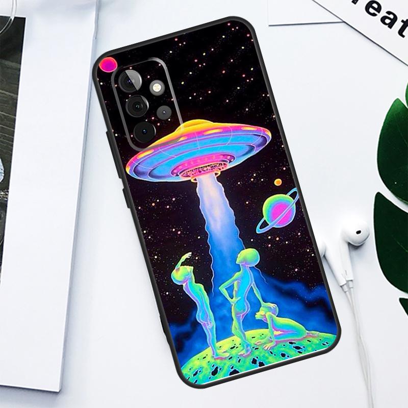 Чехол для телефона Samsung Galaxy A13 A53 A33 A54 A34 A14 A55 A35 A15 A05 A06 A16 A22 A32 A52 с рисунком НЛО