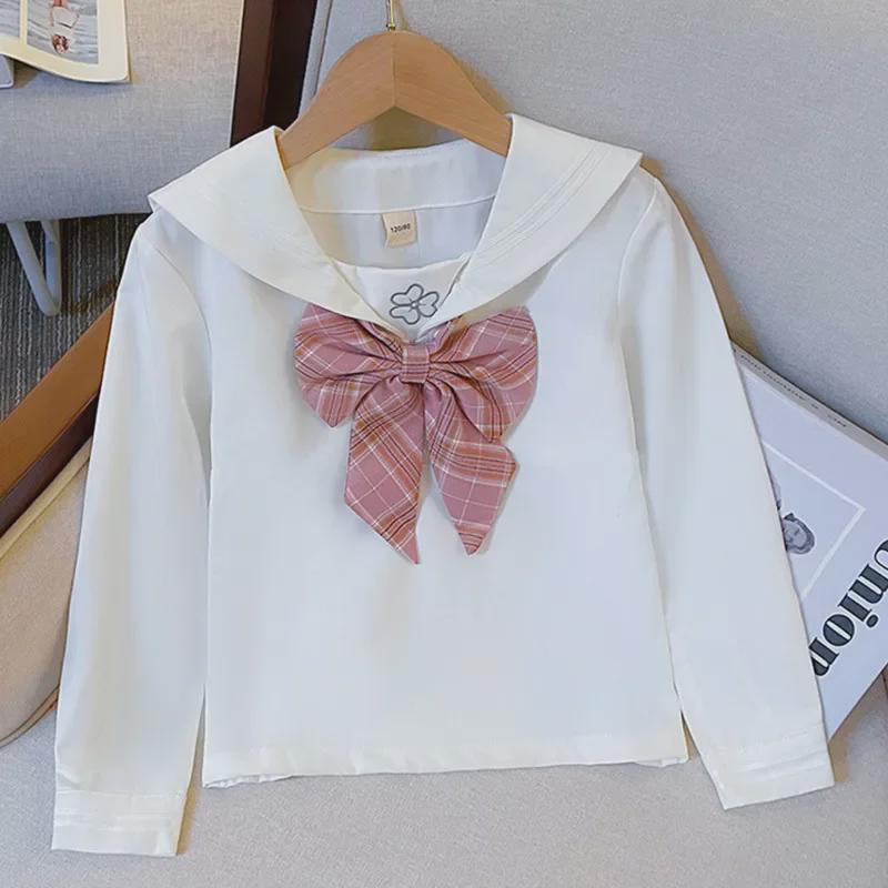 Комплект из двух предметов: юбка в клетку с длинными рукавами для девочек JK — стиль колледжа