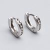 P1031W S925 Silver Cubic One-Touch Ring Silver Piercing 1 Pair