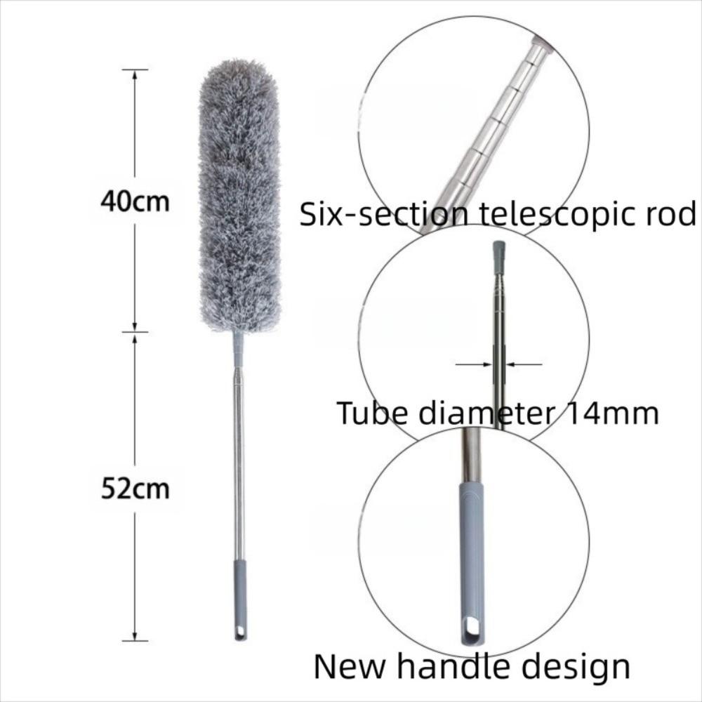 Telescopic Design Chicken Feather Duster Stainless Steel Handle Microfiber Duster  Household Use