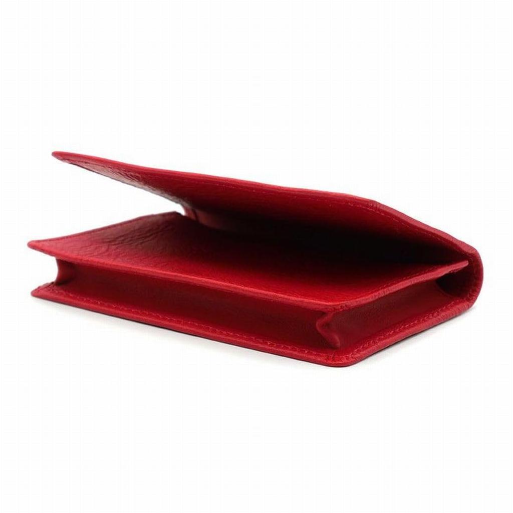 Кошка Даян Даян визитница из натуральной кожи волк красный [Wachifield]