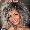 New Spanish Wig Brazilian Hair Fashion Ombre Grey Wig For Women (Color: Grey)