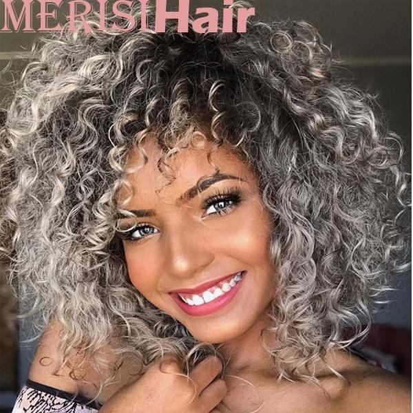 New Spanish Wig Brazilian Hair Fashion Ombre Grey Wig For Women (Color: Grey)