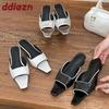 Fashion Fashion Square Toe Ladies Flats Slippers Sandals Shoes Casual Female Summer Beach Luxury Women Flats Slides Slippers Shoes