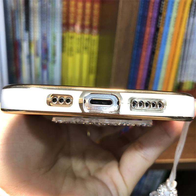 Luxury Rhinestone Rabbit Electroplated Anti-Fall Phone Case for Huawei Maimang A20 & Enjoy 70 Pro, All-Inclusive Design for Internet Celebrities.