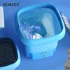Portable Washing Machine Mini Washer with Drain Basket, Foldable Small Washer for Underwear, Socks, Baby Clothes, Towel