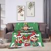 Crayon Shin-chan joyfully dress up the Christmas tree Blanket  Travel Flannel Throw Blanket For Living Room Warm Bedspread Gift
