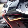 2Pcs Motorcycle Front Side Spoiler Winglets Aerodynamic Wing Set Fixed Wind Wings with LED Light and Adhesive Decoration Sticker