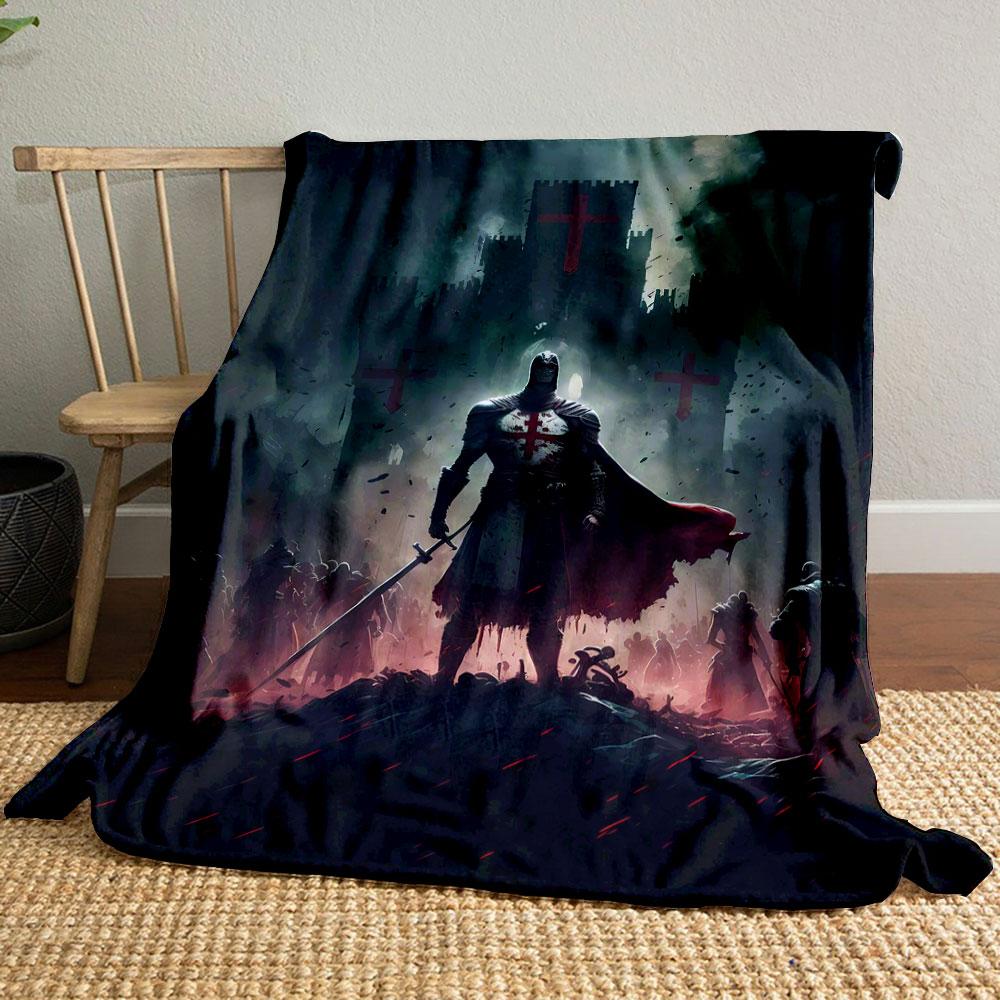 Crusader Knight Castle Blanket Printed Blanket for Living Room Bed Couch lunch break Soft Cozy Blanket for Friend's festival Gift