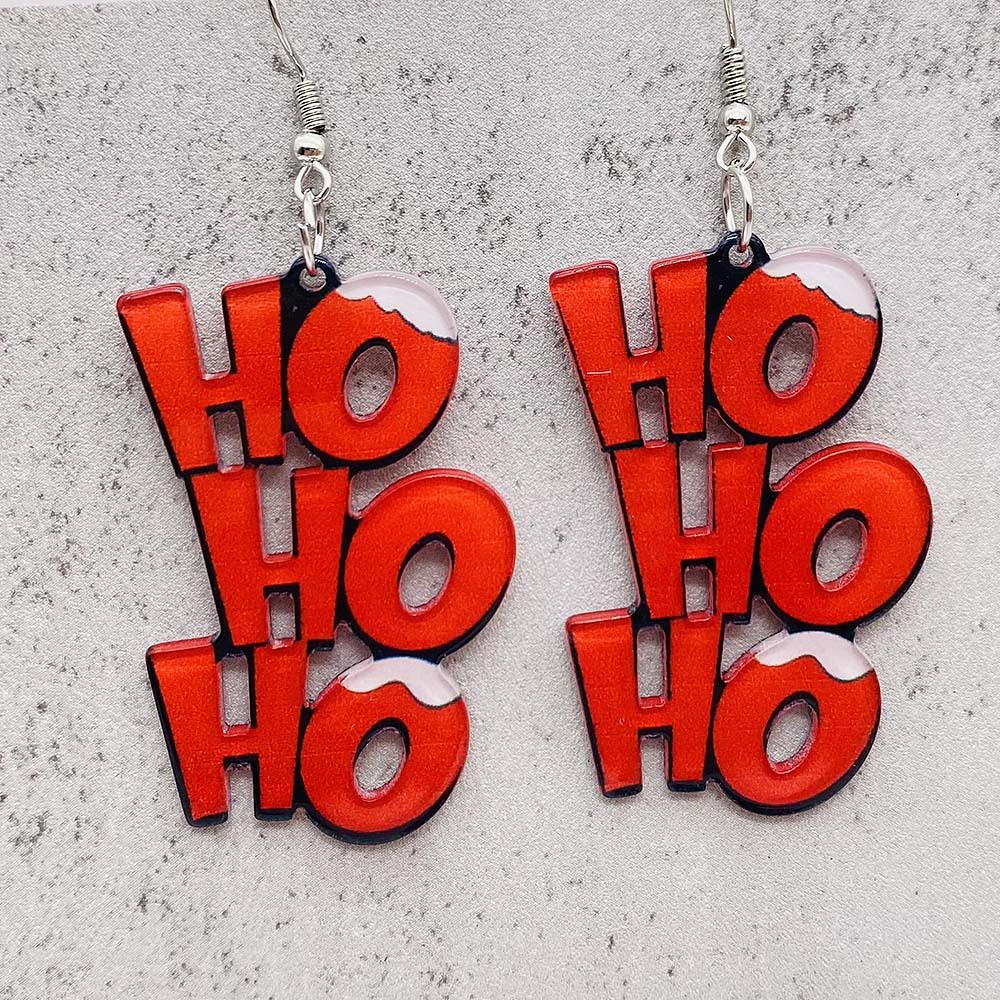 Christmas acrylic earrings, Santa Claus ear pendants, holiday earrings