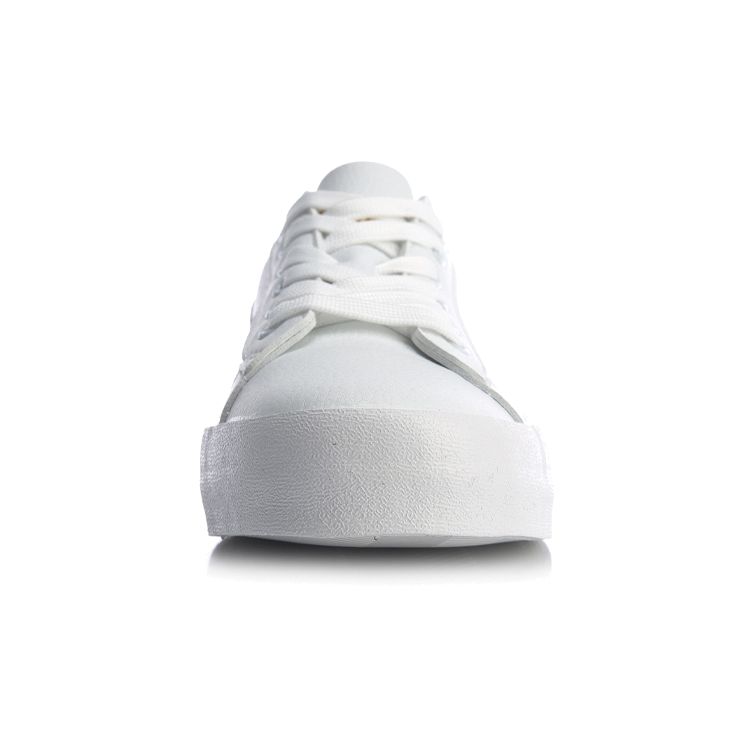 Li Ning Вулканизированная Синтетическая Кожа Модные Универсальные Нескользящие Износостойкие Амортизирующие Низкие Скейт-Кроссовки Мужские Кроссовки Белые AGCQ055-2