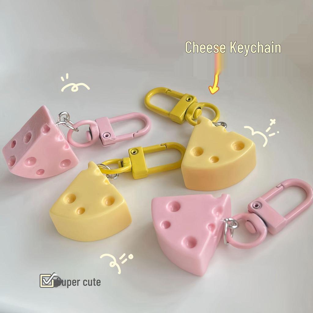 Ключница-сердечко с сыром - Милый подвеска-игрушка из смолы в виде еды для студентов