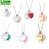 Tiff 925 Sterling Silver Women 'S Necklace Double Love Pendant Original Design With Official Logo Christmas Gift