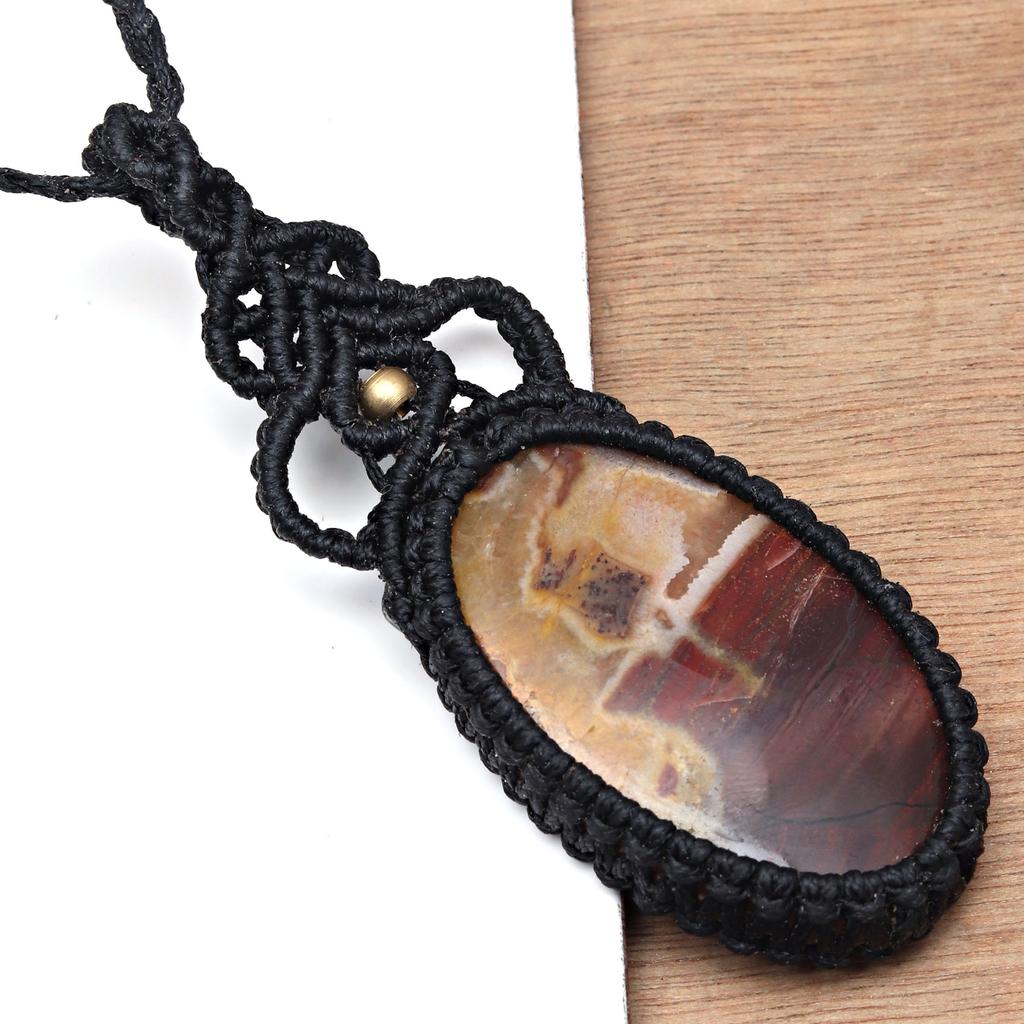 Палочка Агат Макраме Нить Драгоценный Камень Ювелирные Изделия Ручной Работы 20-36''Ad Подвеска Унисекс