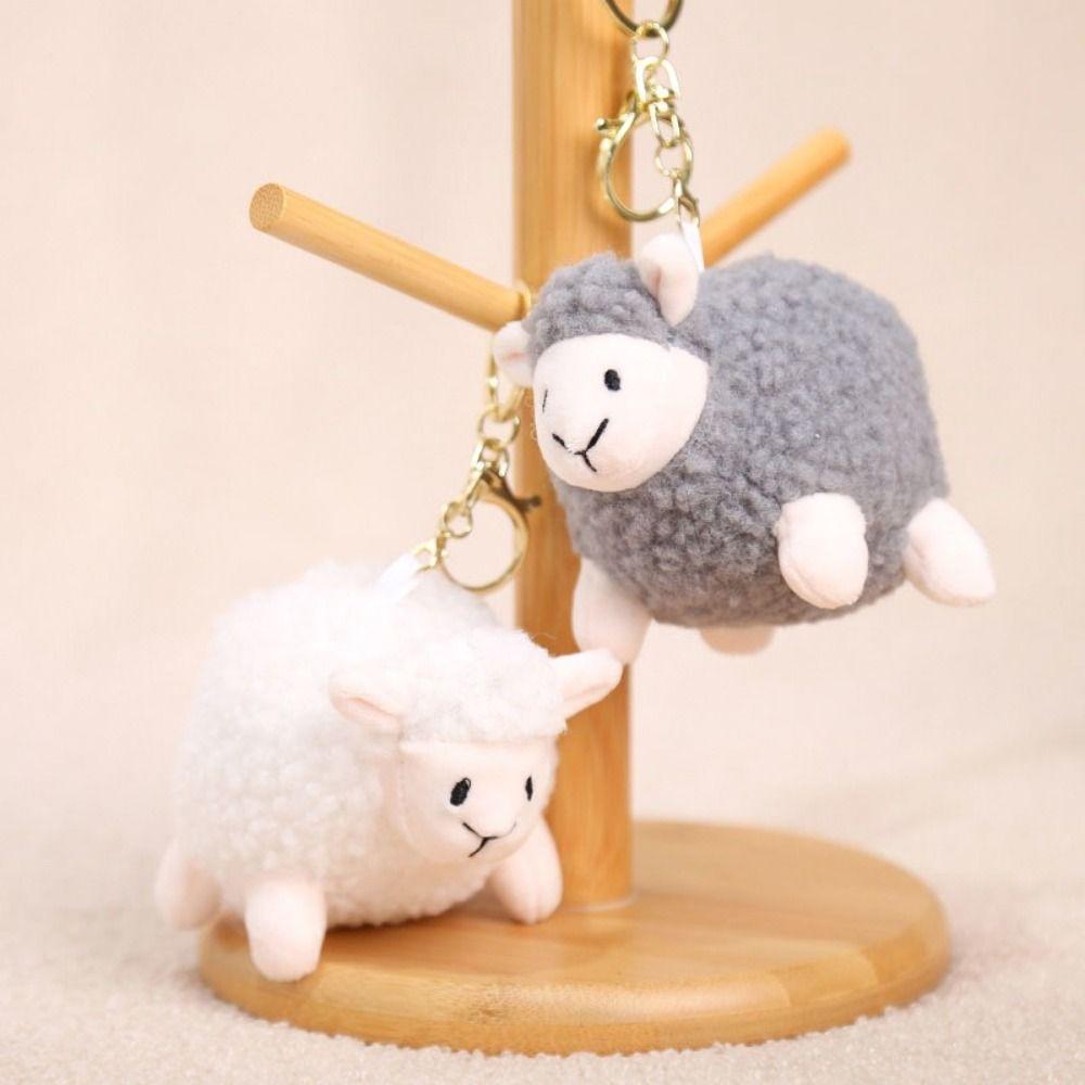 Lifelike Lamb Plush Keychain Plush Chubby Lamb Plush Toy Stuffed Animal Keyring  Bag Decoration