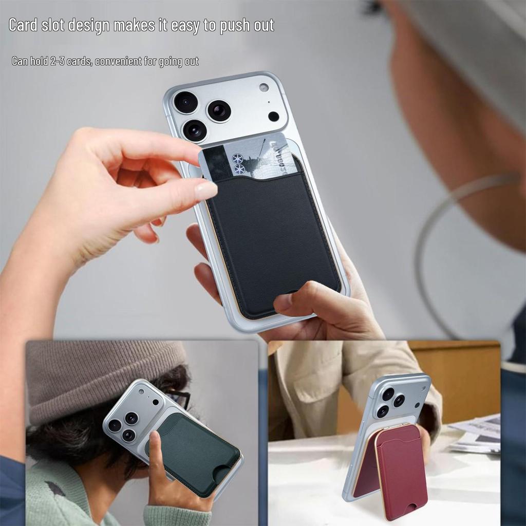 iPhone 17 Magnetic Bracket Magsafe Rotating Mirror Stand with Card Holder