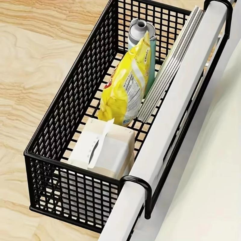 Hanging Bedside Organizer No Drill No Damage Bedframe Dorm Upper Bunk Snack Holder for Phone Book Dorm Storage
