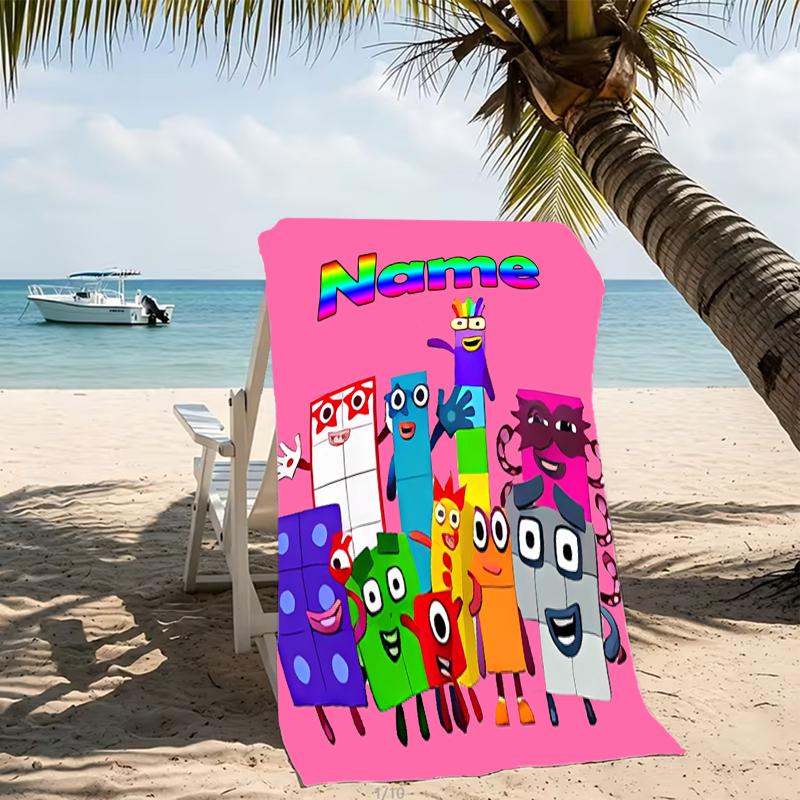Customizable personalized beach towels Numberblocks themed designs.Suitable for the beach, yoga, sports;ideal as beach accessories