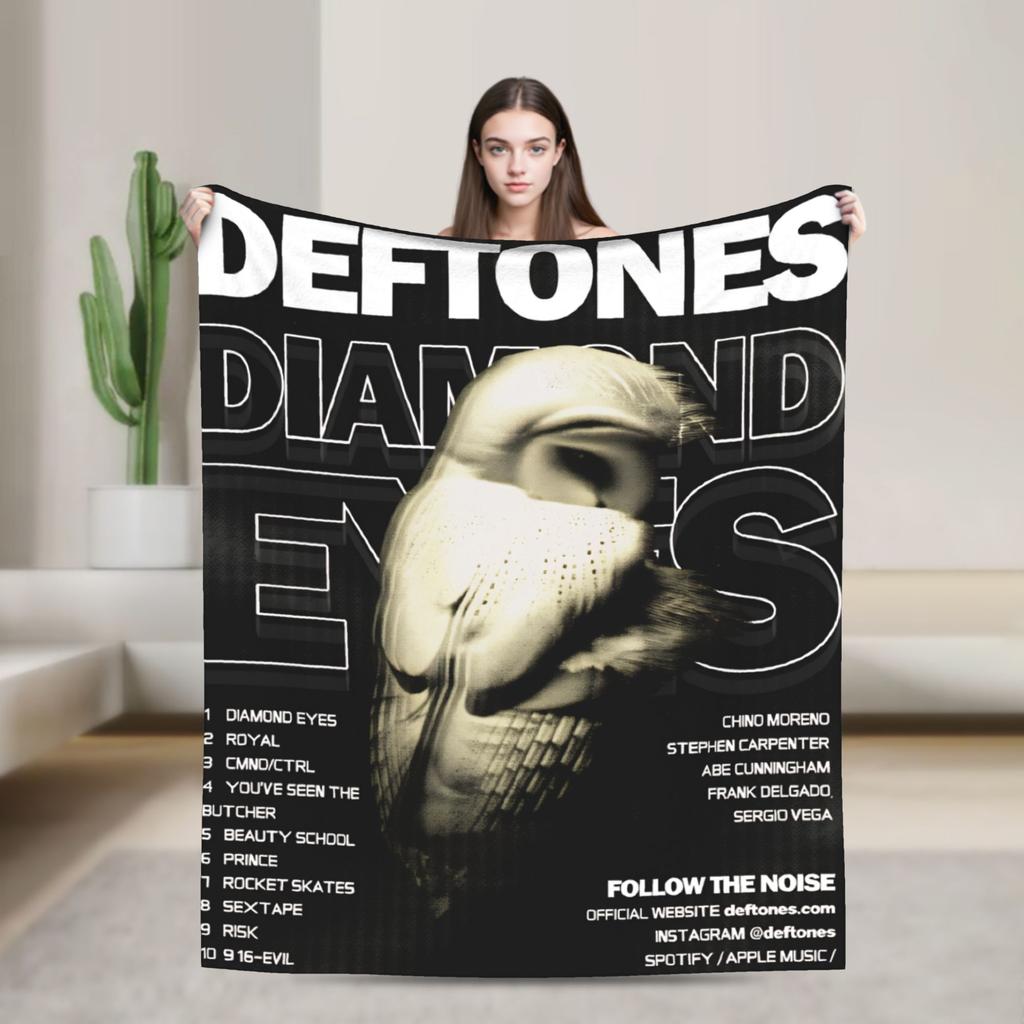 Deftones Металлическая группа Теплое мягкое одеяло Пикник Плюшевый плед Узор Диван Кресло Фланелевая покрывало Покрывало для дивана-кровати