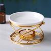 Metal Oil Burner Gold Ceramic Aroma Diffuser for Home Use Safe and Easy To Clean for Yoga Rooms and Spa Relaxation Space