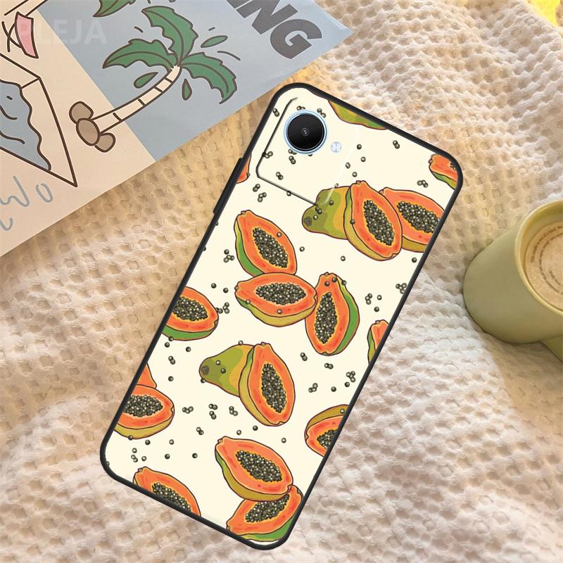 Avocado Pear Papaya Pomegranate Case For Realme C55 C71 C67 C51 C75 C63 C61 C65 C53 C35 11 12 13 14 Pro Plus GT6 GT7 15 Pro